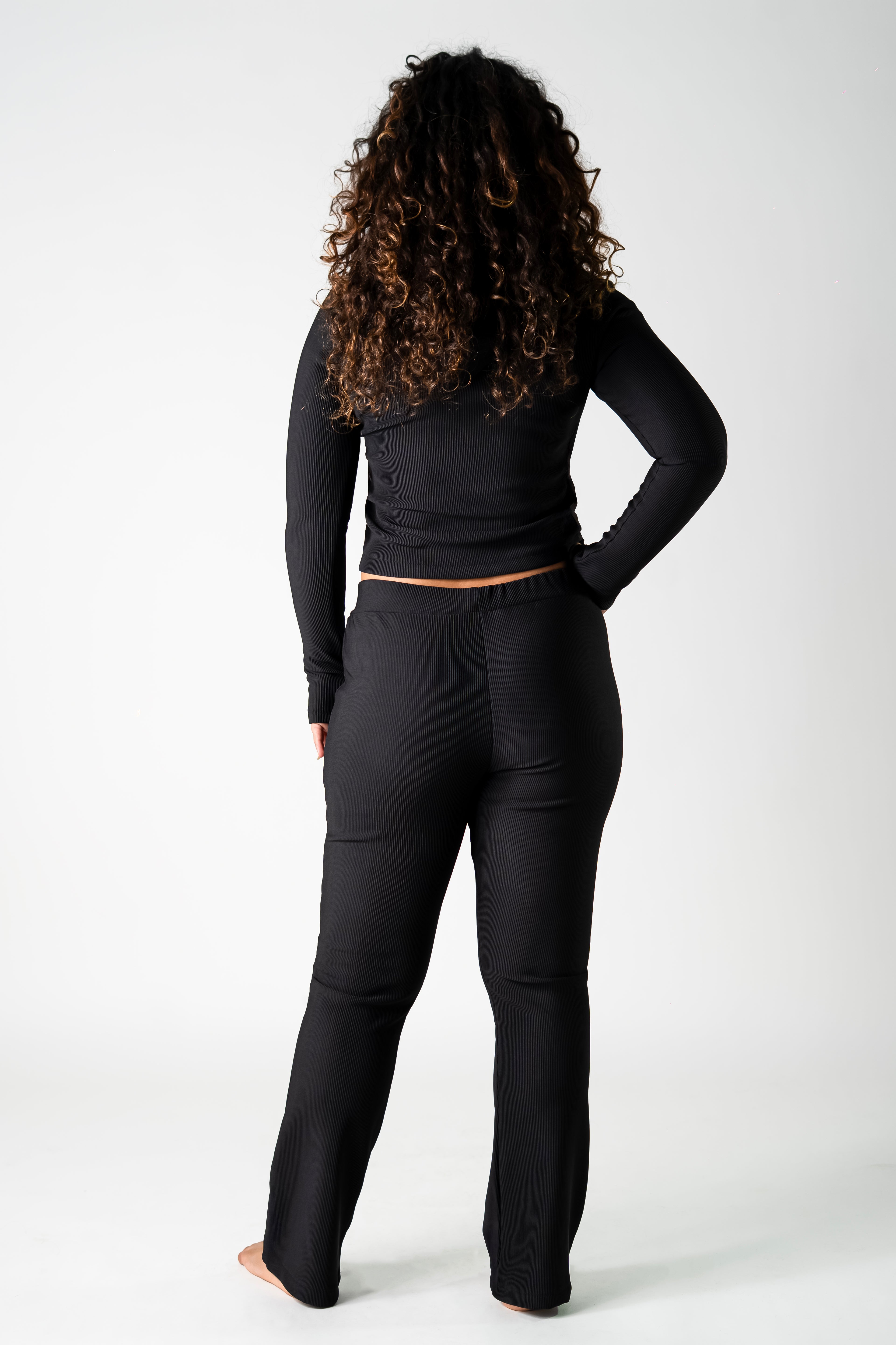 Ribbed Knit Flare Pants