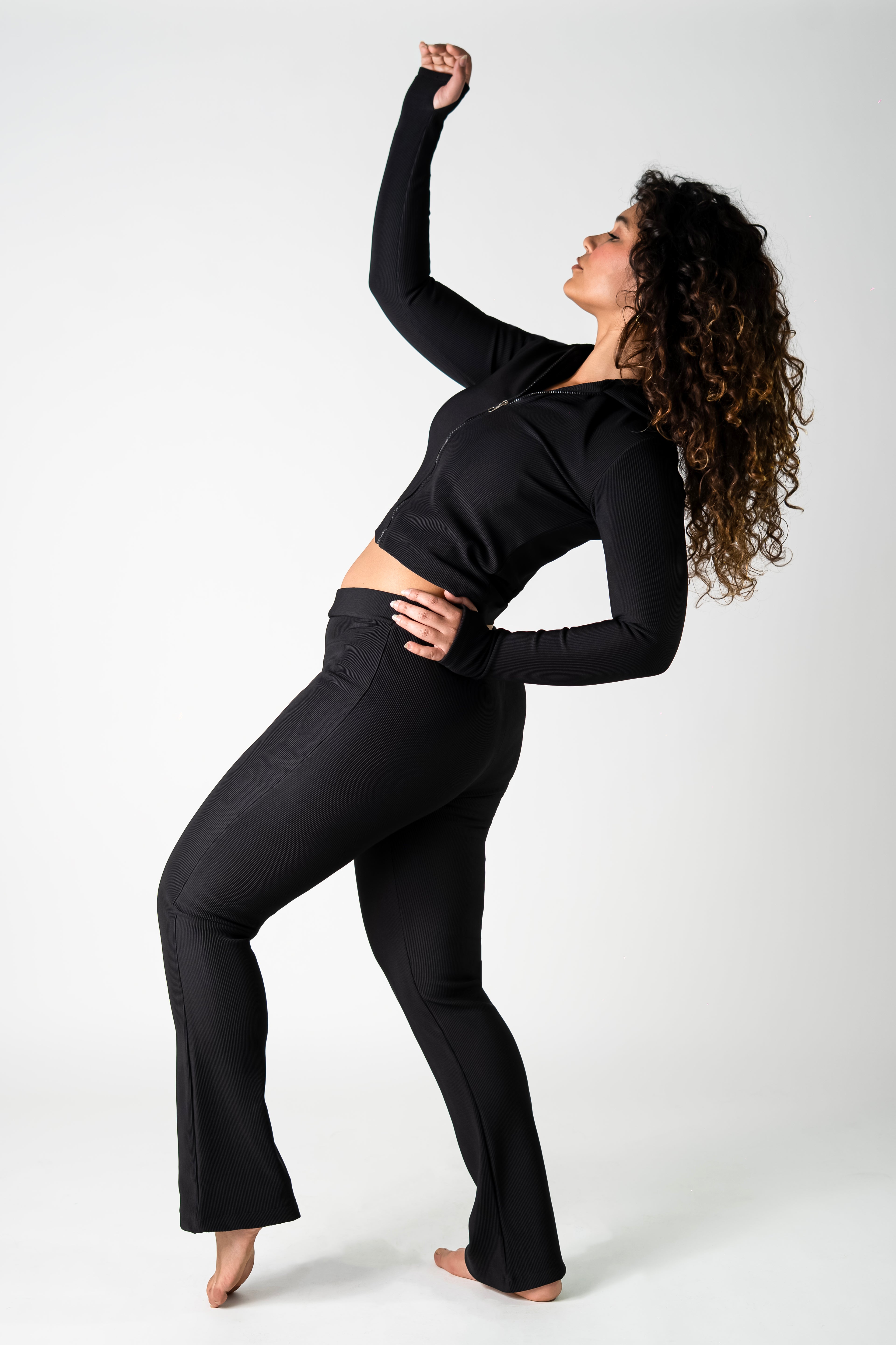 Ribbed Knit Flare Pants