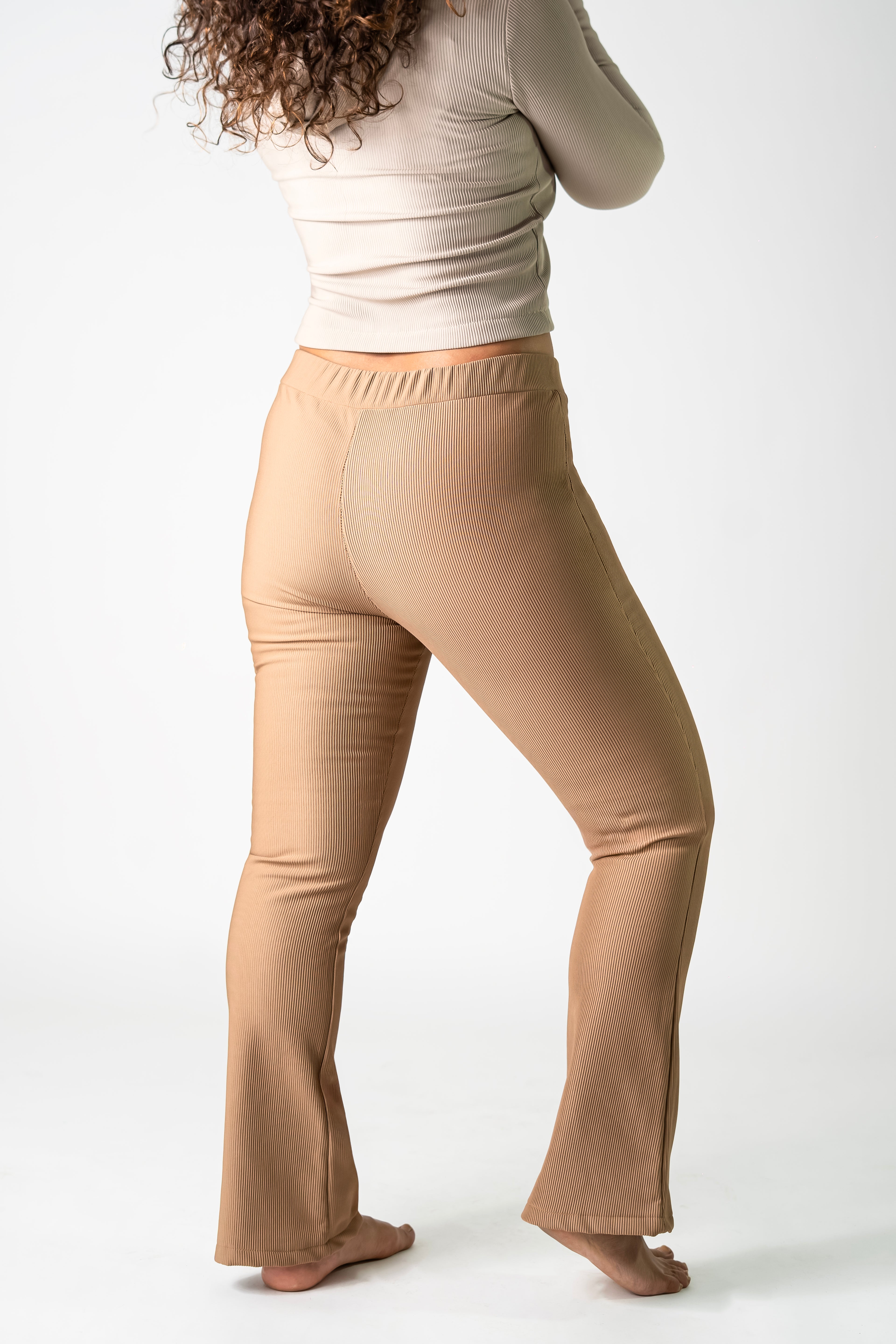 Ribbed Knit Flare Pants